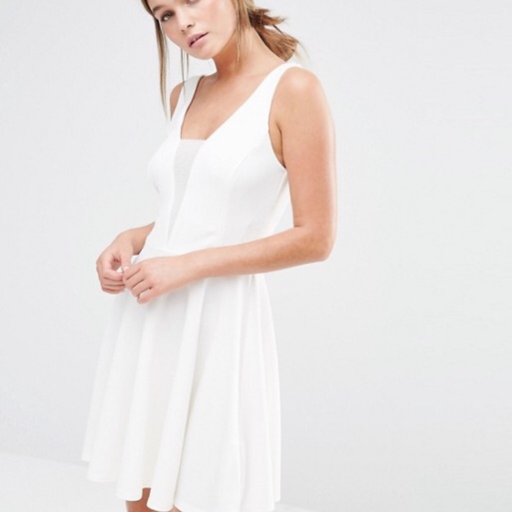 ASOS white mesh insert skater dress